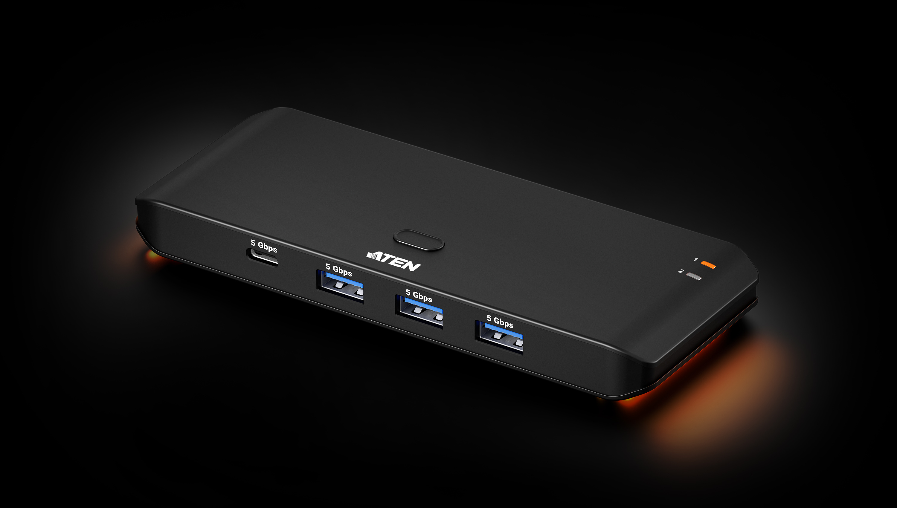 ATEN US5324-AT interface hub USB 3.2 Gen 1 (3.1 Gen 1) Type-A + Type-C 5000 Mbit/s Sort