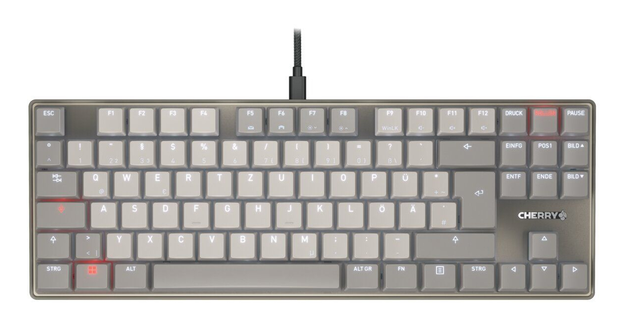 CHERRY KC 500 MX LP TKL tastatur Hjemme/kontor USB QWERTZ Tysk Grå