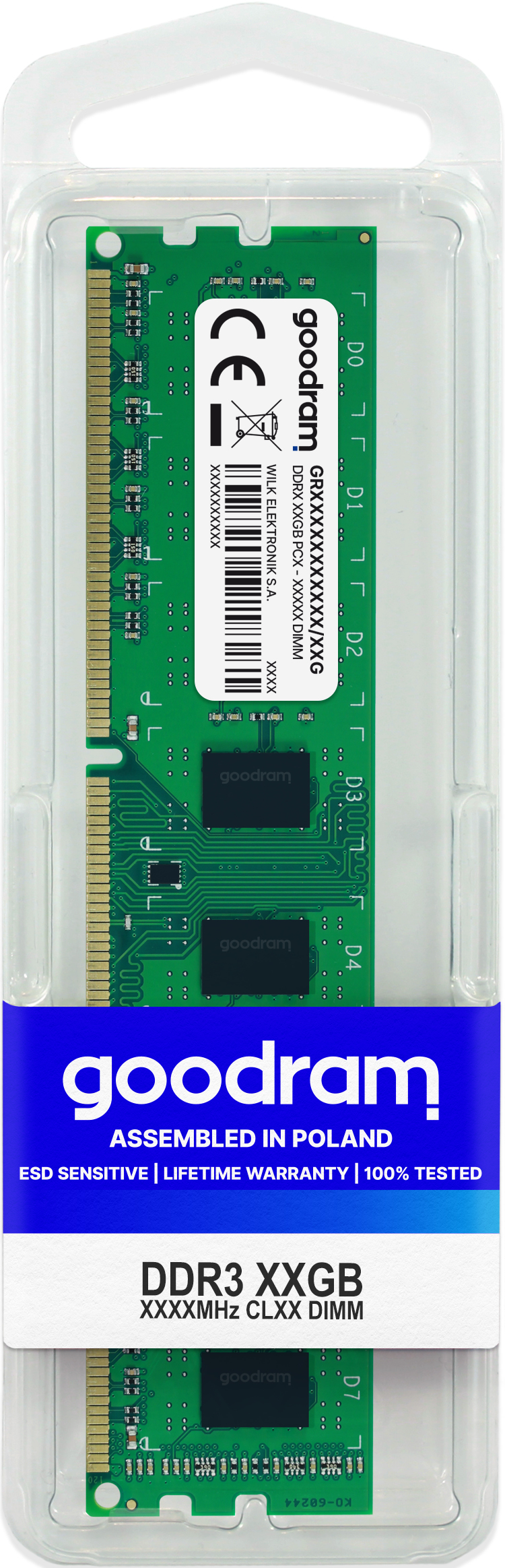 Goodram GR1600D3V64L11/8G hukommelsesmodul 8 GB 1 x 8 GB DDR3 240-pin DIMM