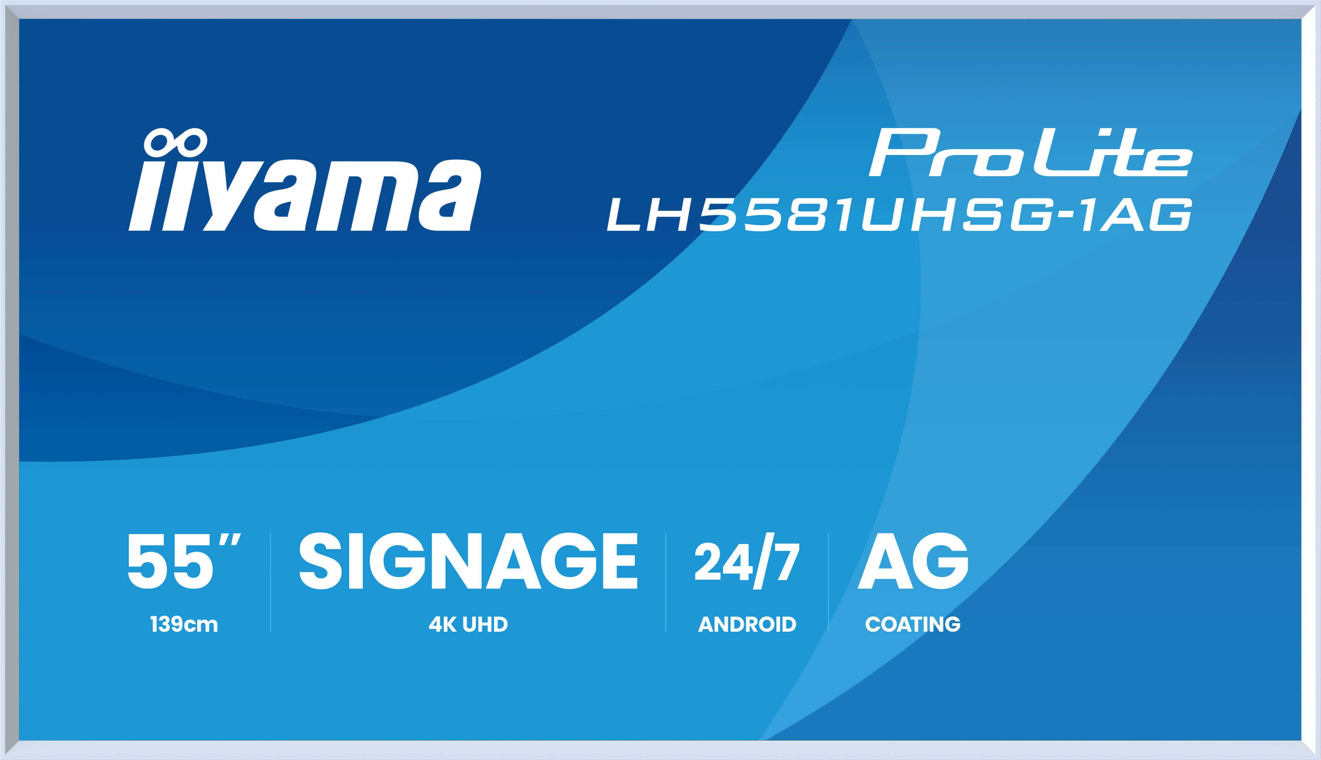 iiyama LH6581UHSG-1AG skilte display Interaktivt fladpanel 163,8 cm (64.5") Wi-Fi 500 cd/m² 4K Ultra HD Hvid Indbygget processer Android 10 24/7