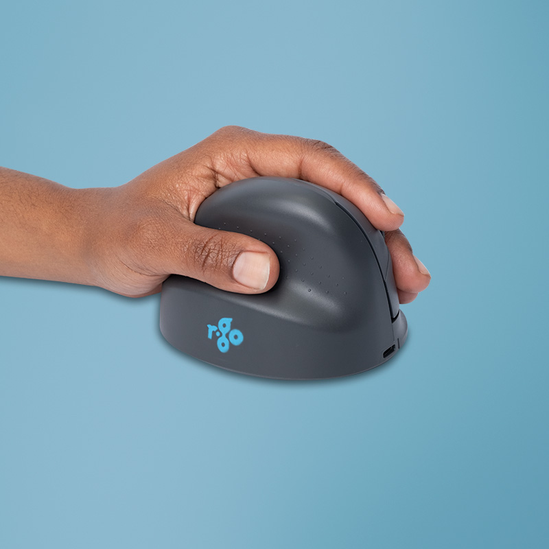 R-Go Tools Lodret mus R-Go HE Basic, ergonomisk mus, medium (håndlængde 165–185 mm), venstrehåndet, Bluetooth