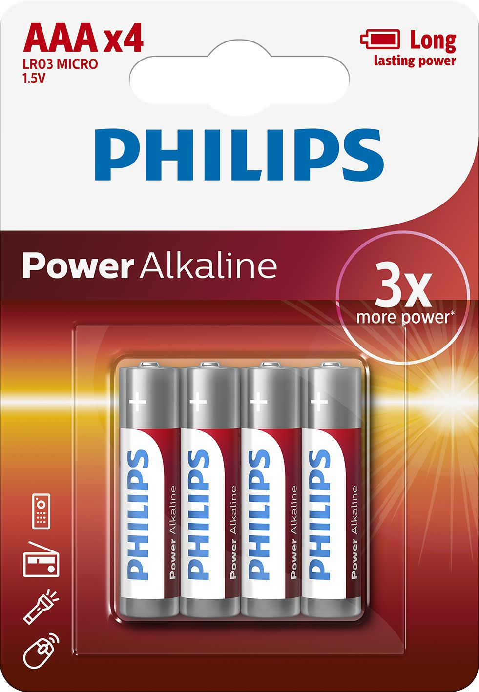 Philips Power Alkaline Alkaline-batteri LR03P4B/10