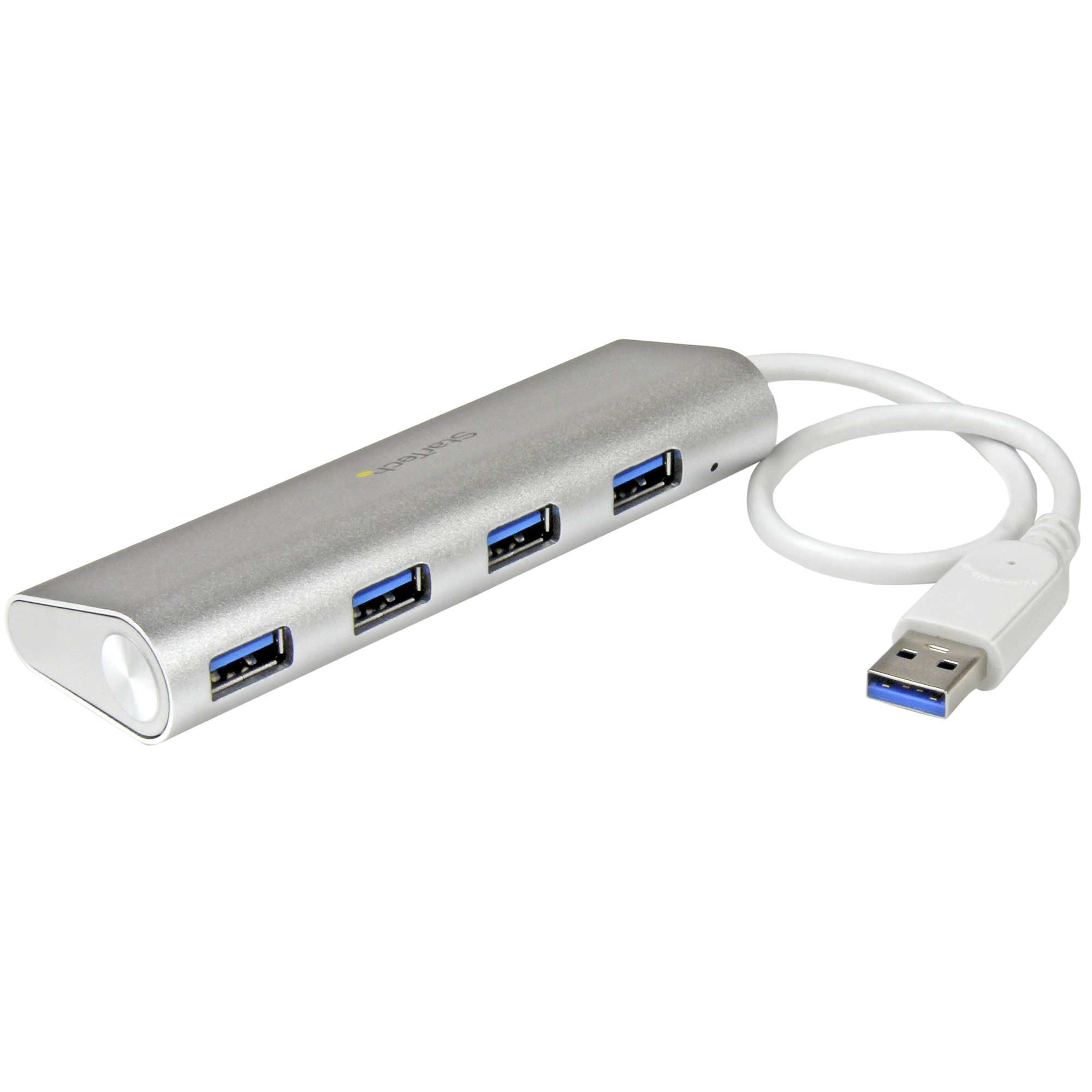 StarTech.com ST43004UA interface hub USB 3.2 Gen 1 (3.1 Gen 1) Type-A 5000 Mbit/s Sølv, Hvid