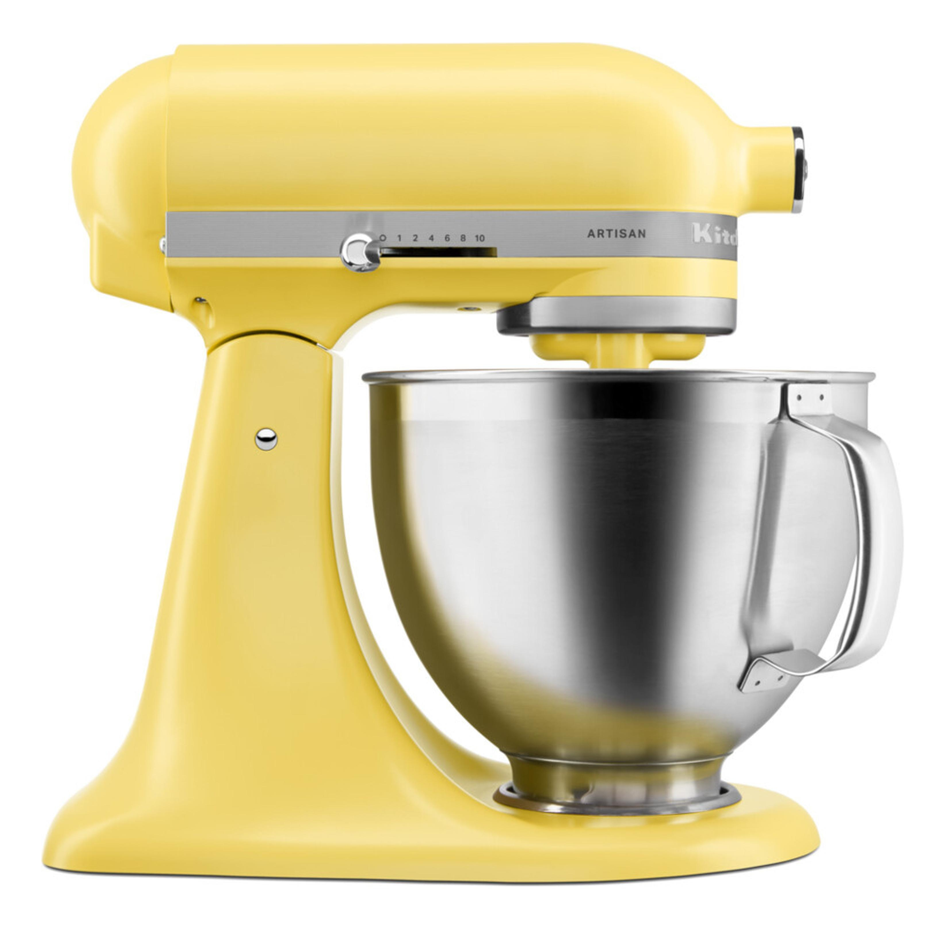 KitchenAid 5KSM195PSEBT røremaskine og mikser Bordmixer 300 W Rustfrit stål, Gul