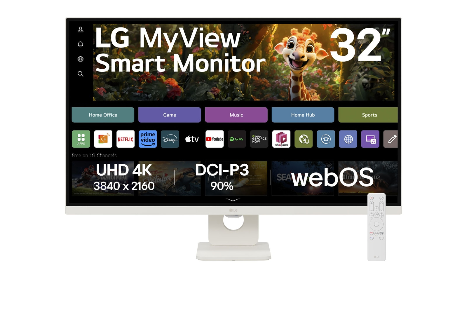 LG 32SR73U-W computerskærm 80 cm (31.5") 3840 x 2160 pixel 4K Ultra HD LCD Hvid