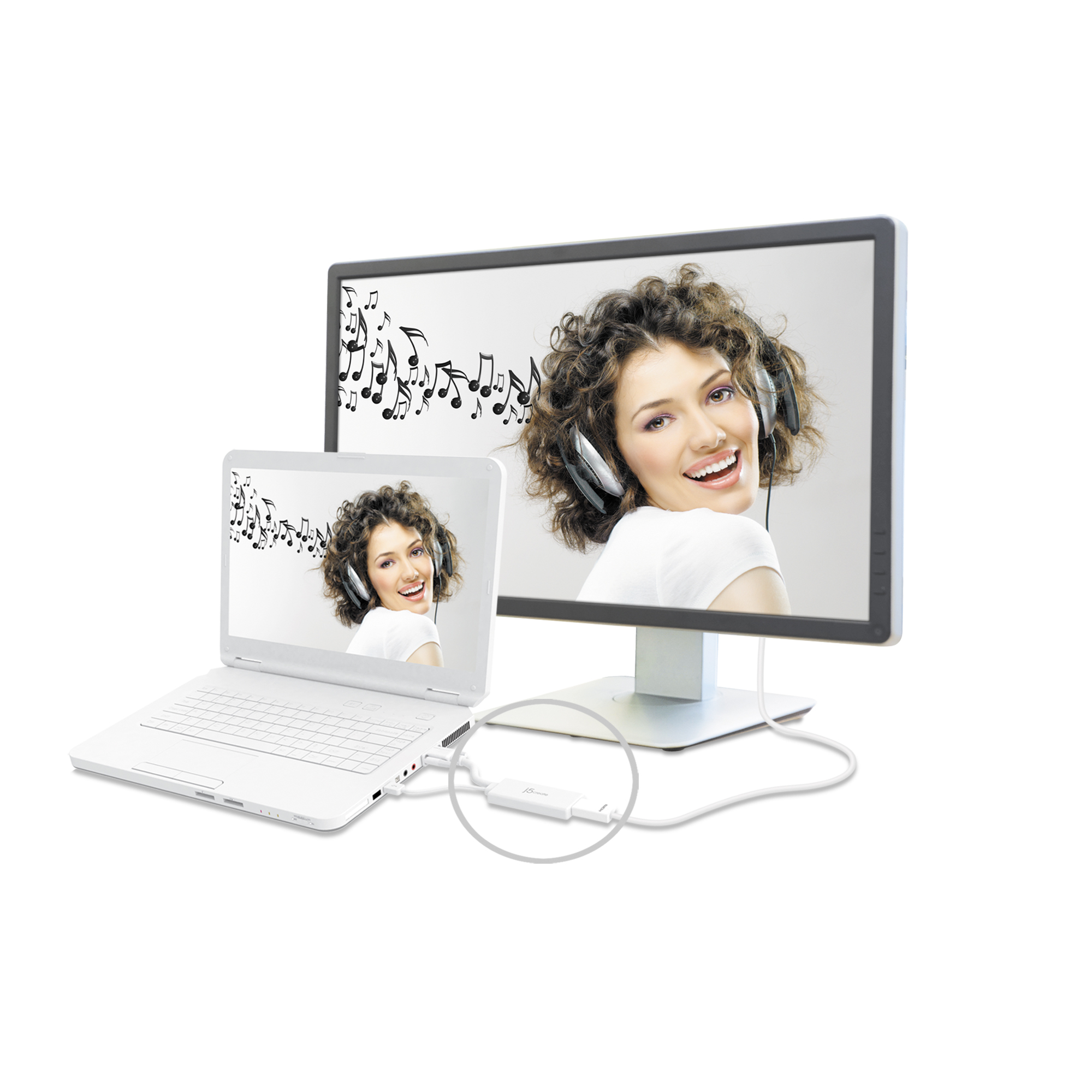 j5create JDA214-N VGA til HDMI™ videolyd-adapter