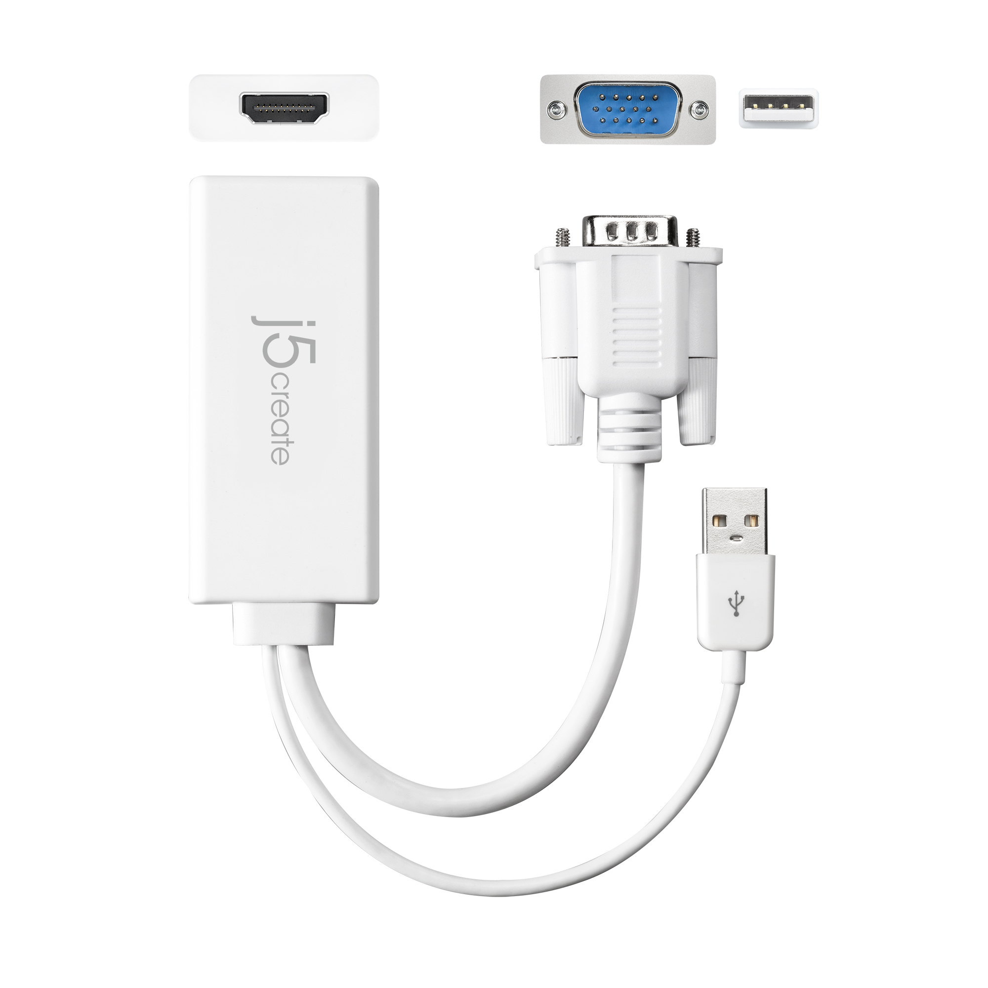 j5create JDA214-N VGA til HDMI™ videolyd-adapter