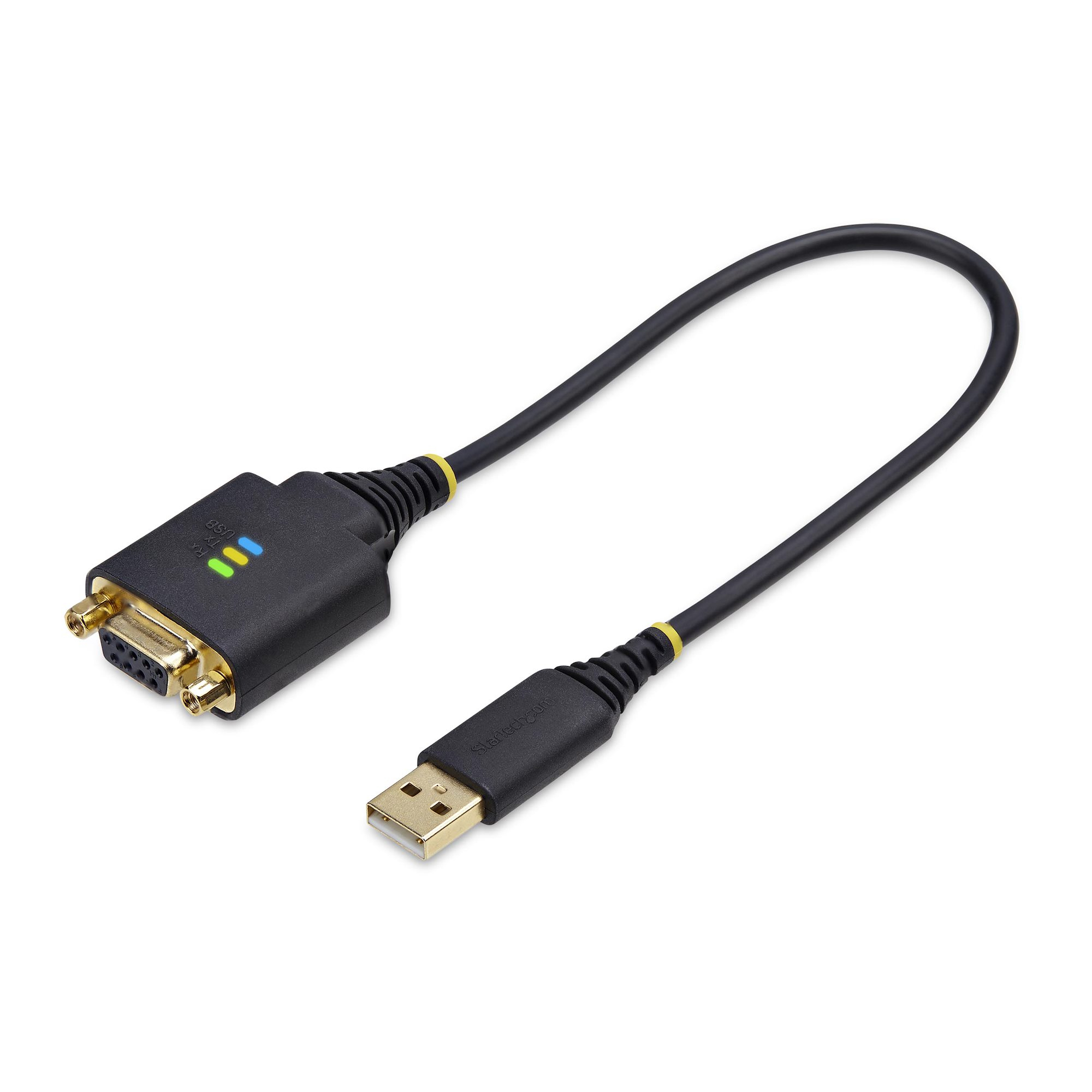StarTech.com 1P1FFCN-USB-SERIAL serielkabel Sort 0,3 m USB Type-A DB-9