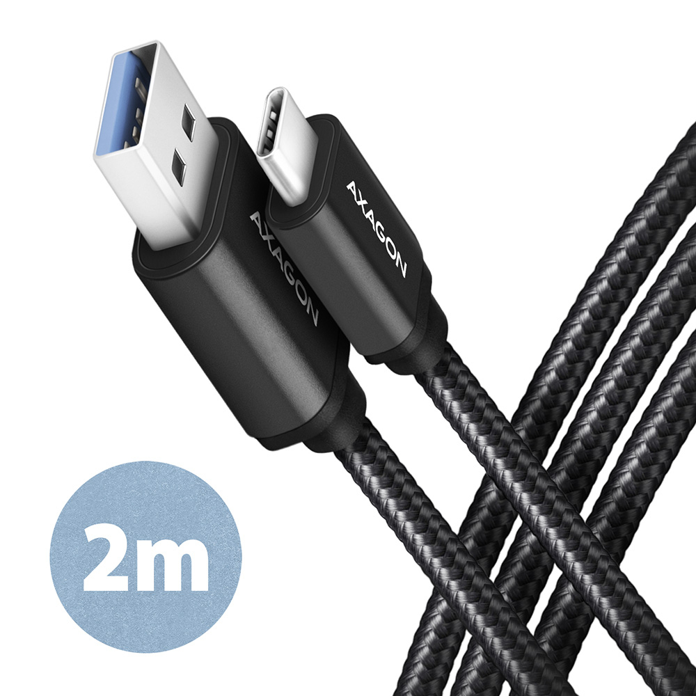 Axagon BUCM3-AM20AB USB-kabel USB 3.2 Gen 1 (3.1 Gen 1) 2 m USB C USB A Sort