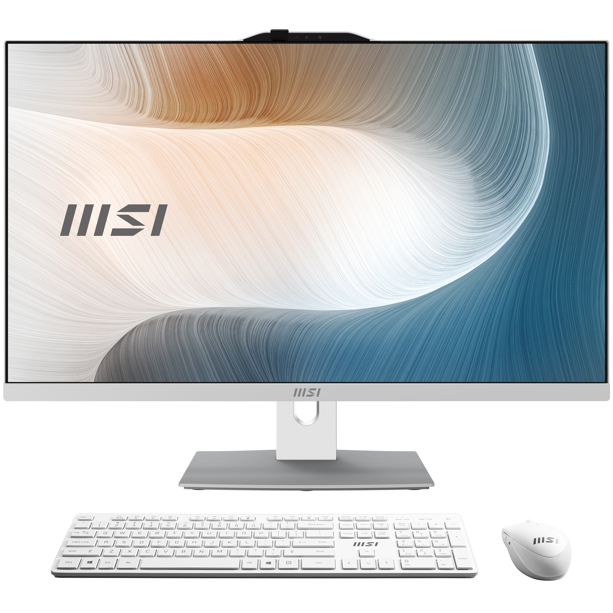 MSI Modern AM272P 1M-838DE Intel Core 5 120U 68,6 cm (27") 1920 x 1080 pixel All-in-One PC 8 GB DDR5-SDRAM 512 GB SSD Windows 11 Pro Wi-Fi 6E (802.11ax) Hvid