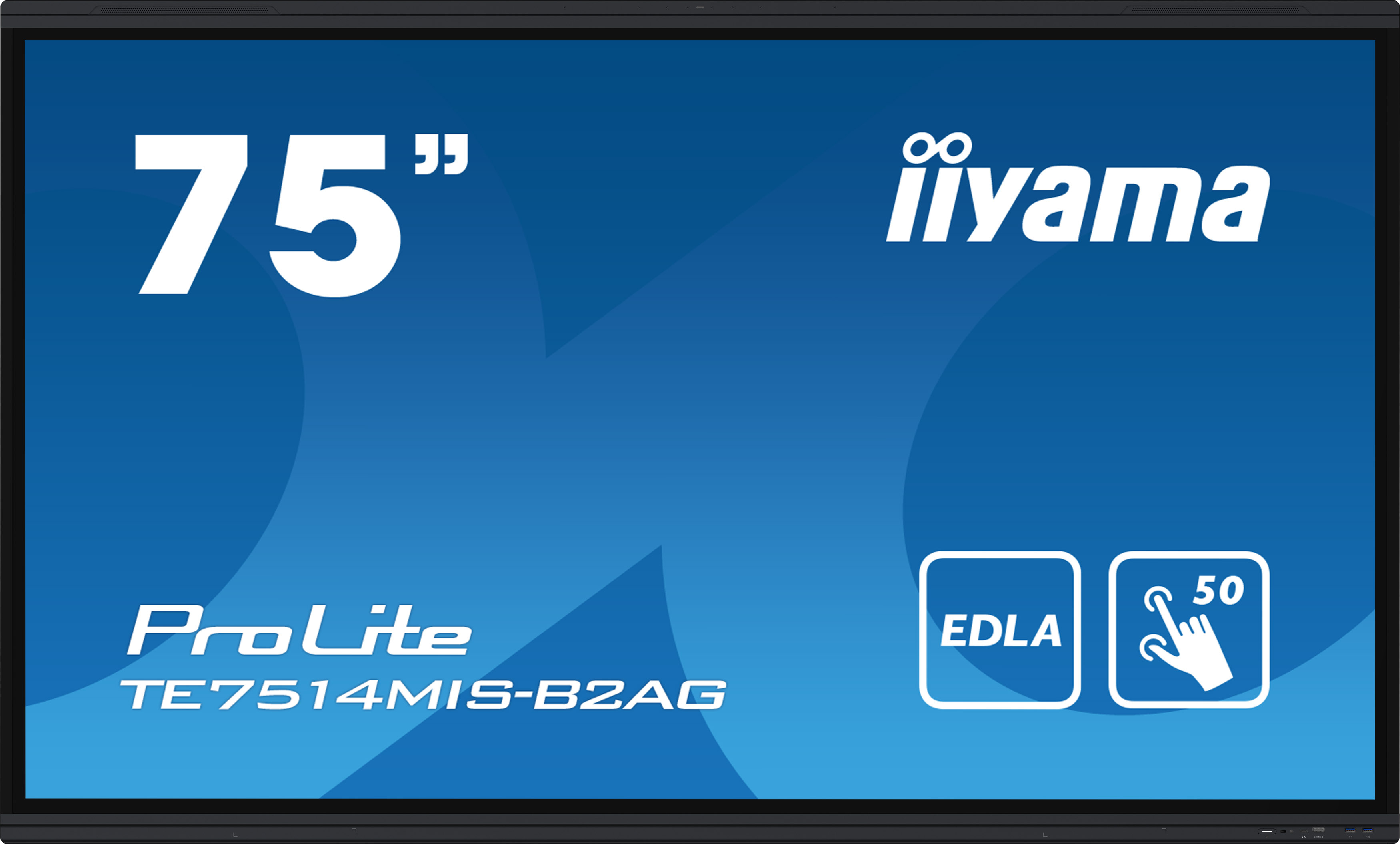 iiyama PROLITE TE7514MIS-B2AG Digital fladpaneldisplay 190,5 cm (75") LCD Wi-Fi 435 cd/m² 4K Ultra HD Sort Berøringsskærm Indbygget processer Android 24/7