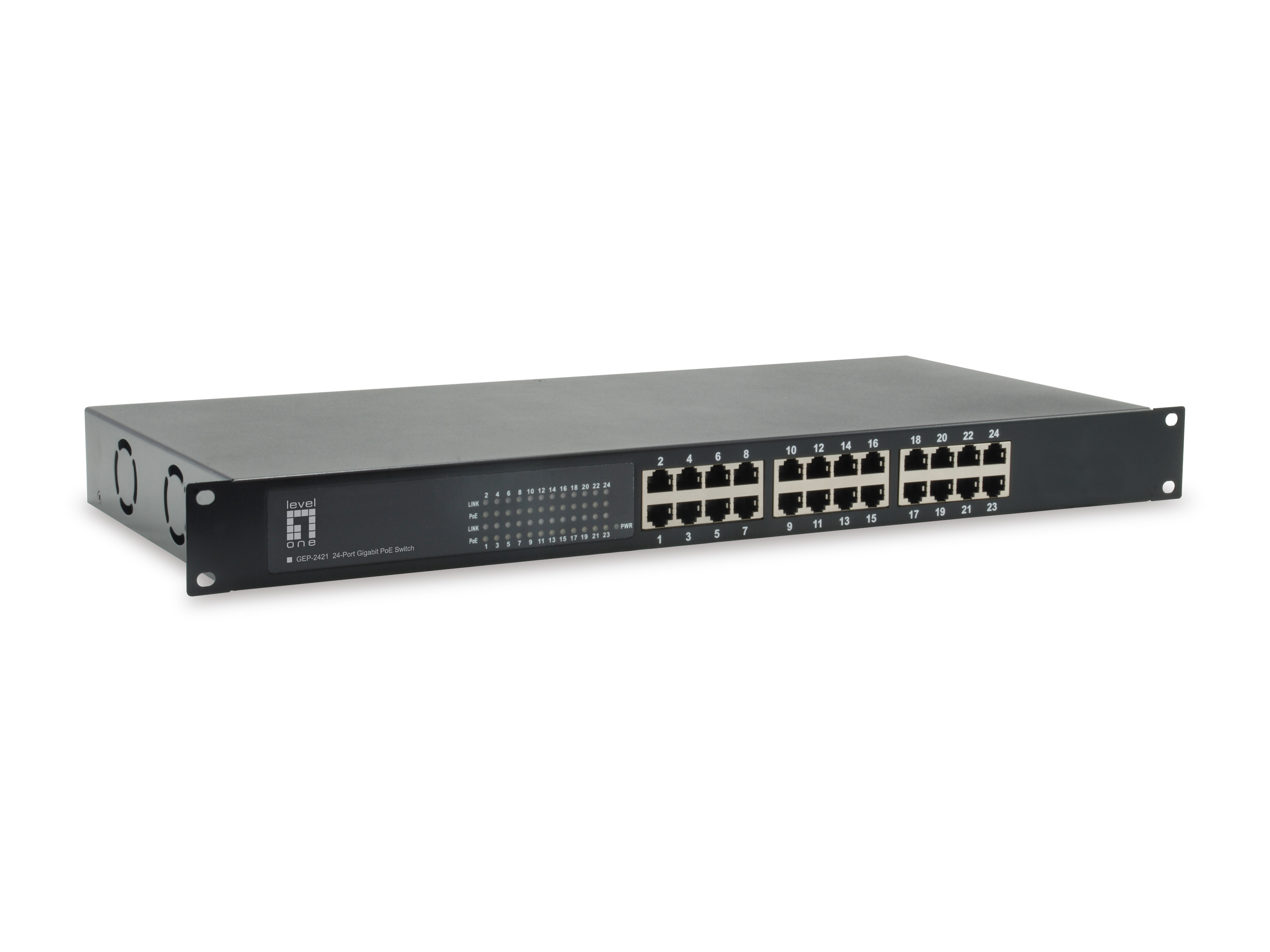 LevelOne GEP-2421W500 netværksswitch Ikke administreret Gigabit Ethernet (10/100/1000) Strøm over Ethernet (PoE) Sort
