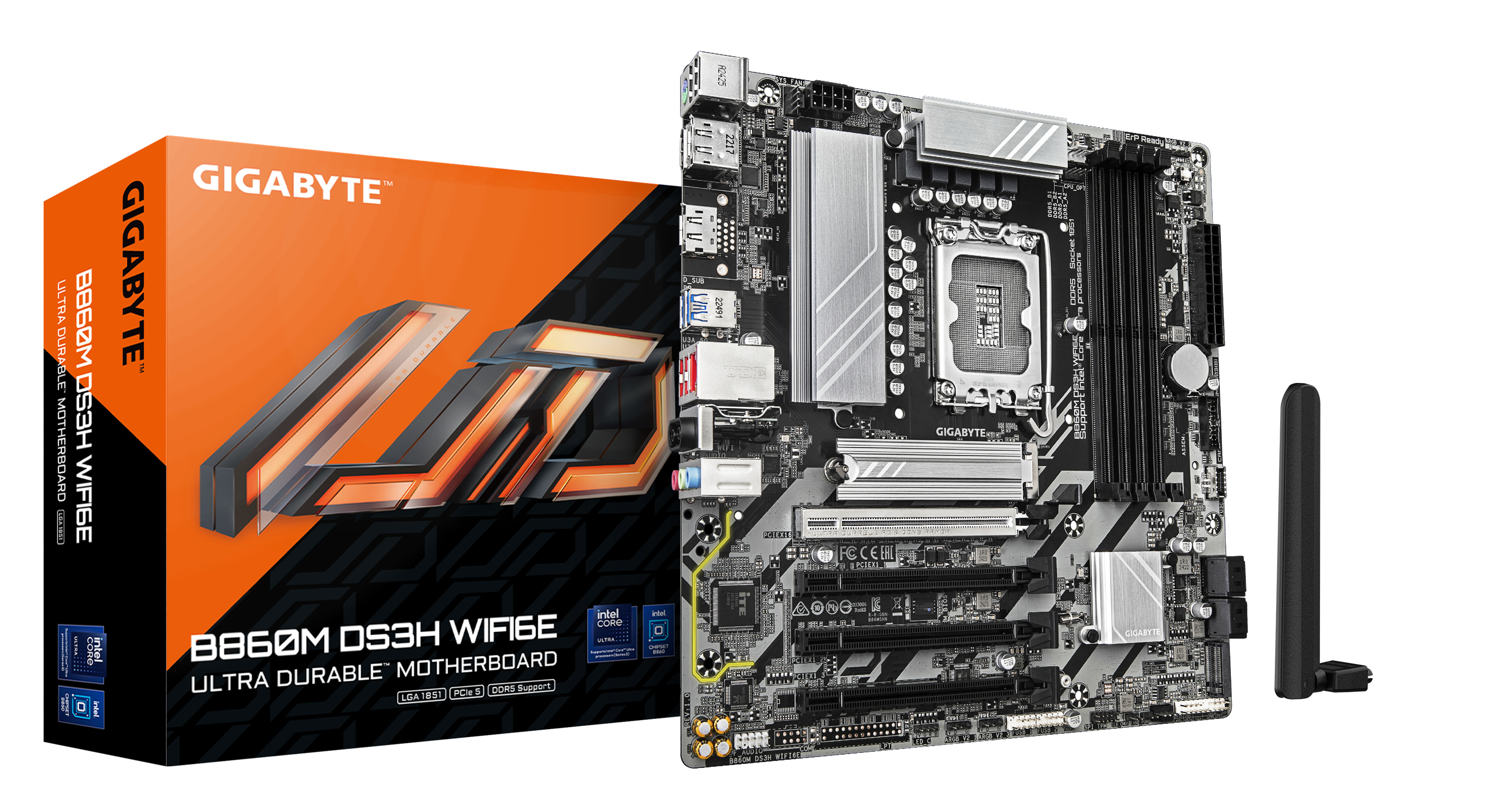 GIGABYTE B860M DS3H WIFI6E bundkort Intel B860 LGA 1851 (Socket V1) micro ATX