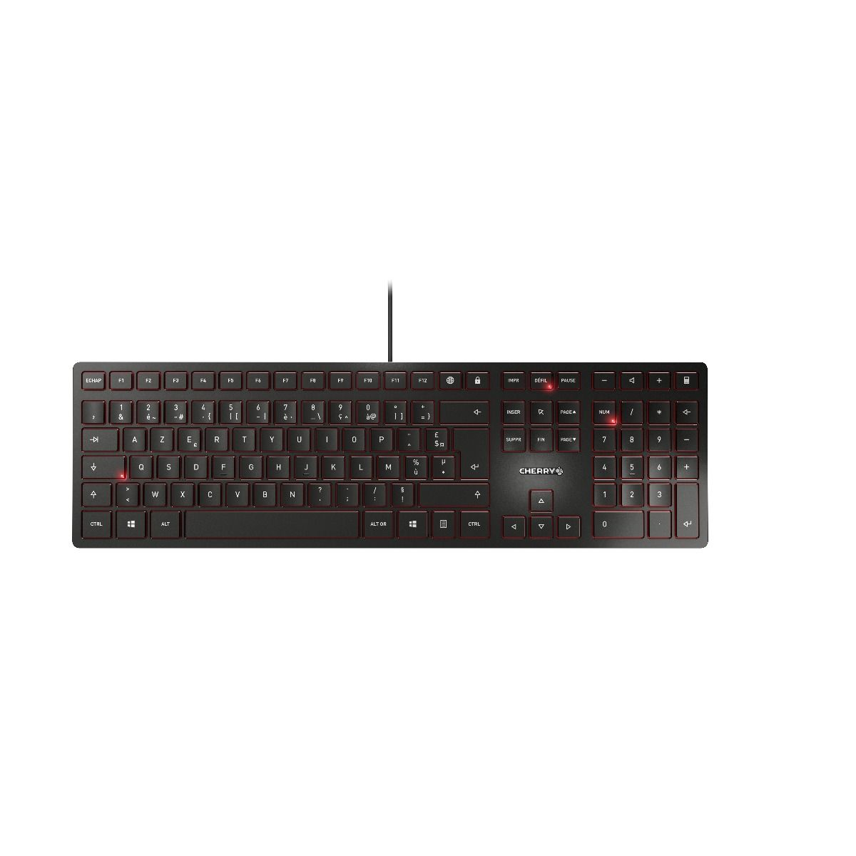 CHERRY KC 6000 Slim tastatur Universel USB AZERTY Belgisk Sort