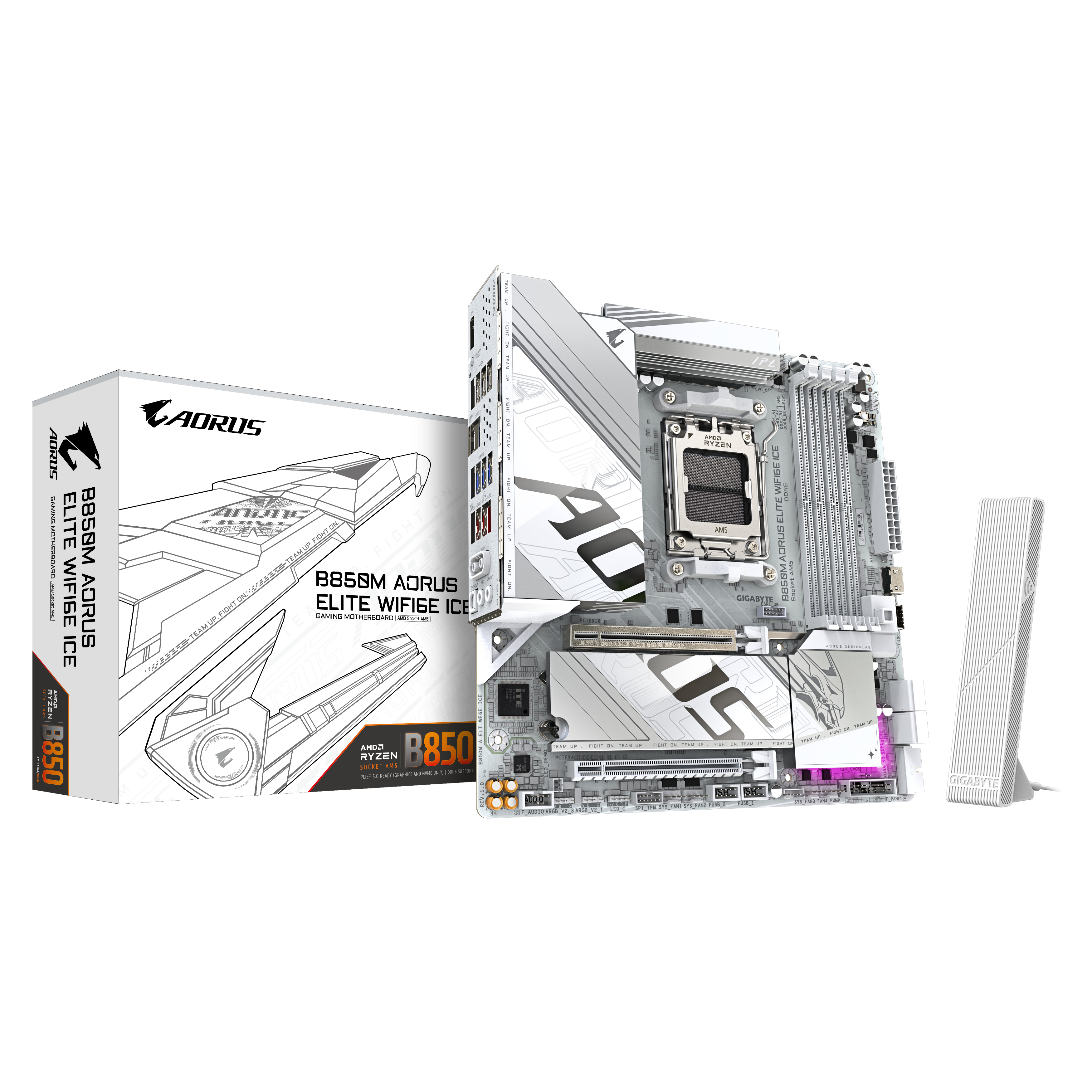 GIGABYTE B850M AORUS ELITE WIFI6E ICE AMD B850 Sokkel AM5 micro ATX