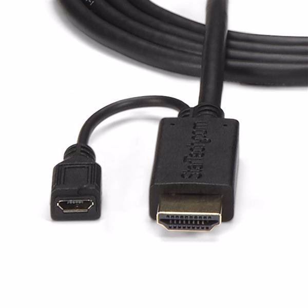 StarTech.com HD2VGAMM3 videokabel adapter 0,9 m VGA (D-Sub) HDMI + Micro USB Sort