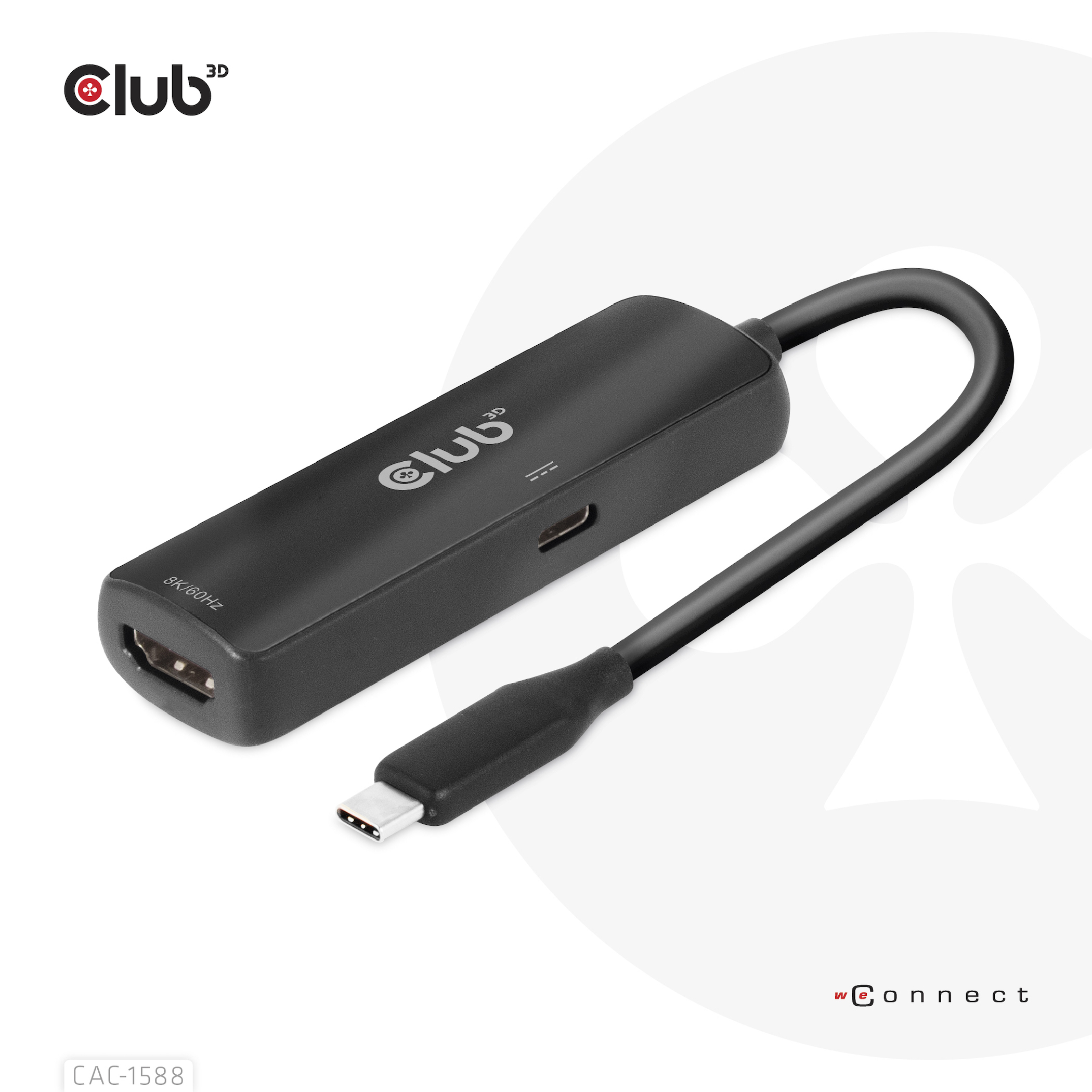 CLUB3D CAC-1588 videokabel adapter 0,17 m USB Type-C HDMI Sort