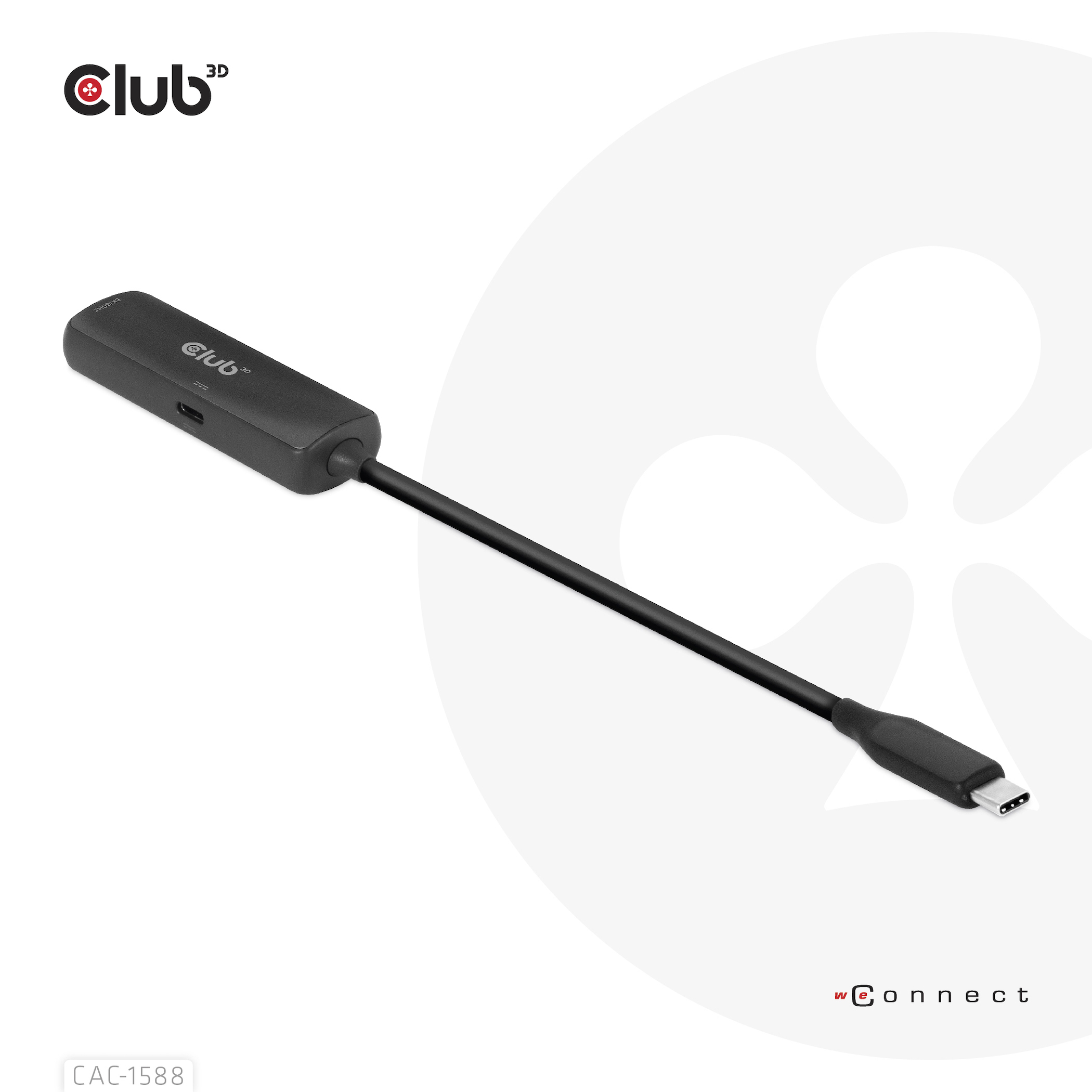 CLUB3D CAC-1588 videokabel adapter 0,17 m USB Type-C HDMI Sort