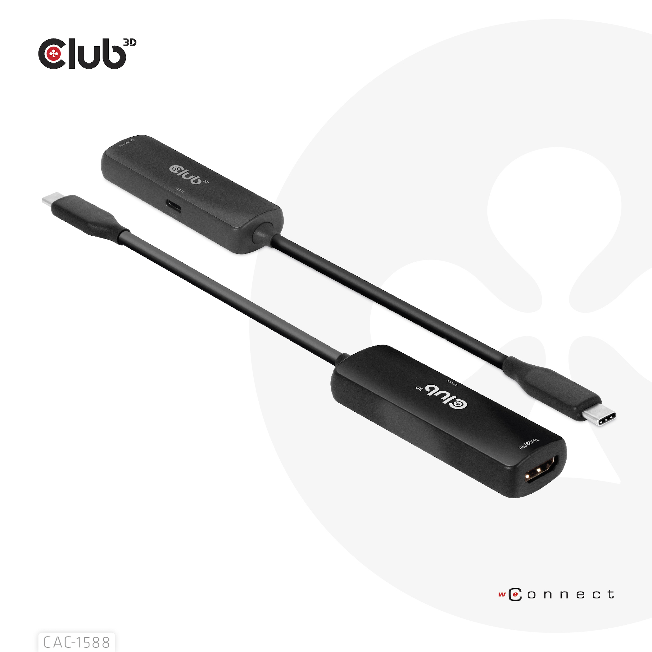 CLUB3D CAC-1588 videokabel adapter 0,17 m USB Type-C HDMI Sort