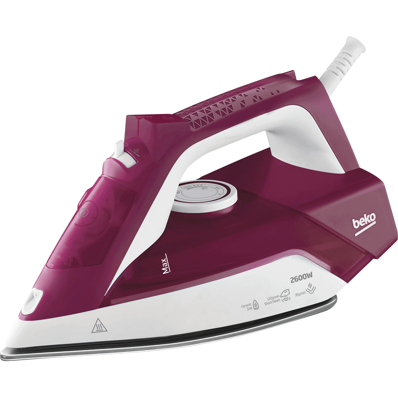 Beko SIM3126R strygejern Dampstrygejern Keramisk strygesål 2600 W Rød