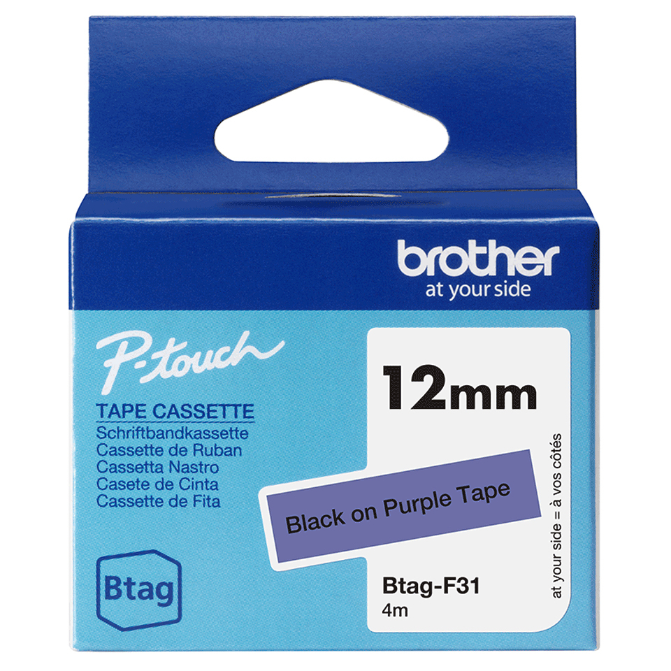 Brother BTAG-F31 etiketbånd Sort på lilla