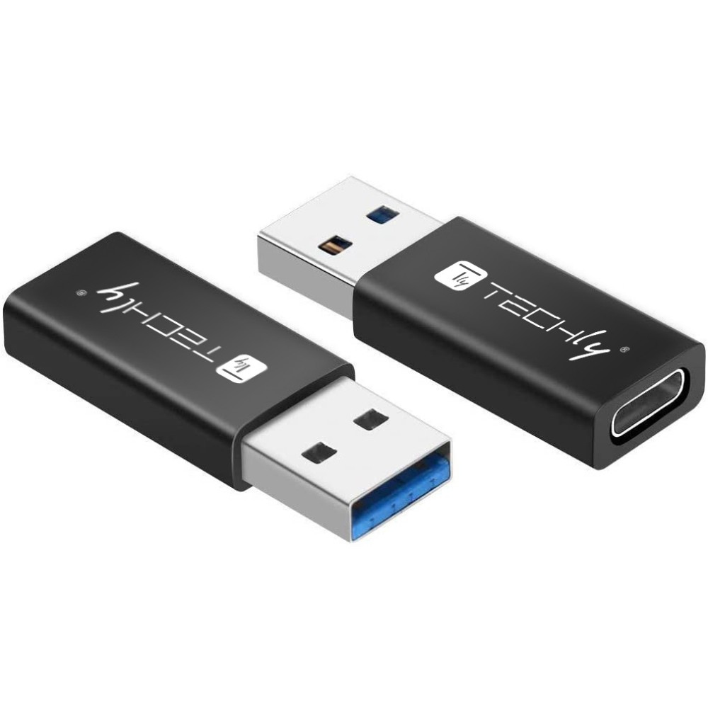 Techly IADAP USB3-AFT kabel kønsskifter USB A USB C Sort