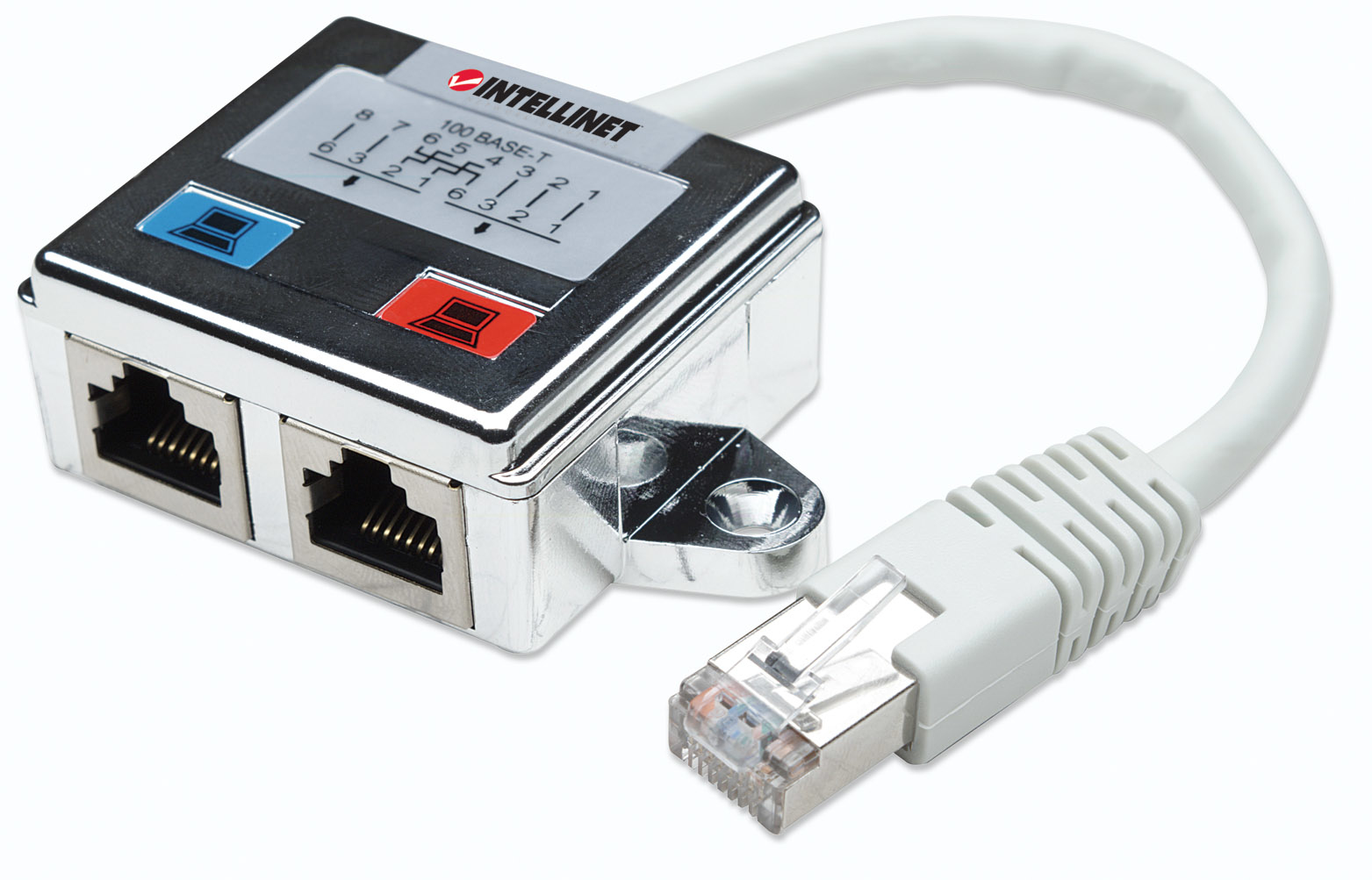 Intellinet 504195 kabel kønsskifter 2 x RJ45 RJ45 Sølv, Hvid