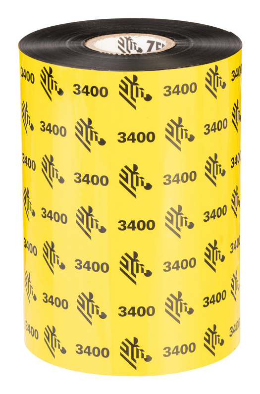 Zebra 3400 Wax-Resin varmebånd 450 m Sort