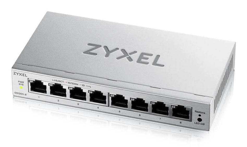 Zyxel GS1200-8V3 Administreret L2 Gigabit Ethernet (10/100/1000) Desktop Grå