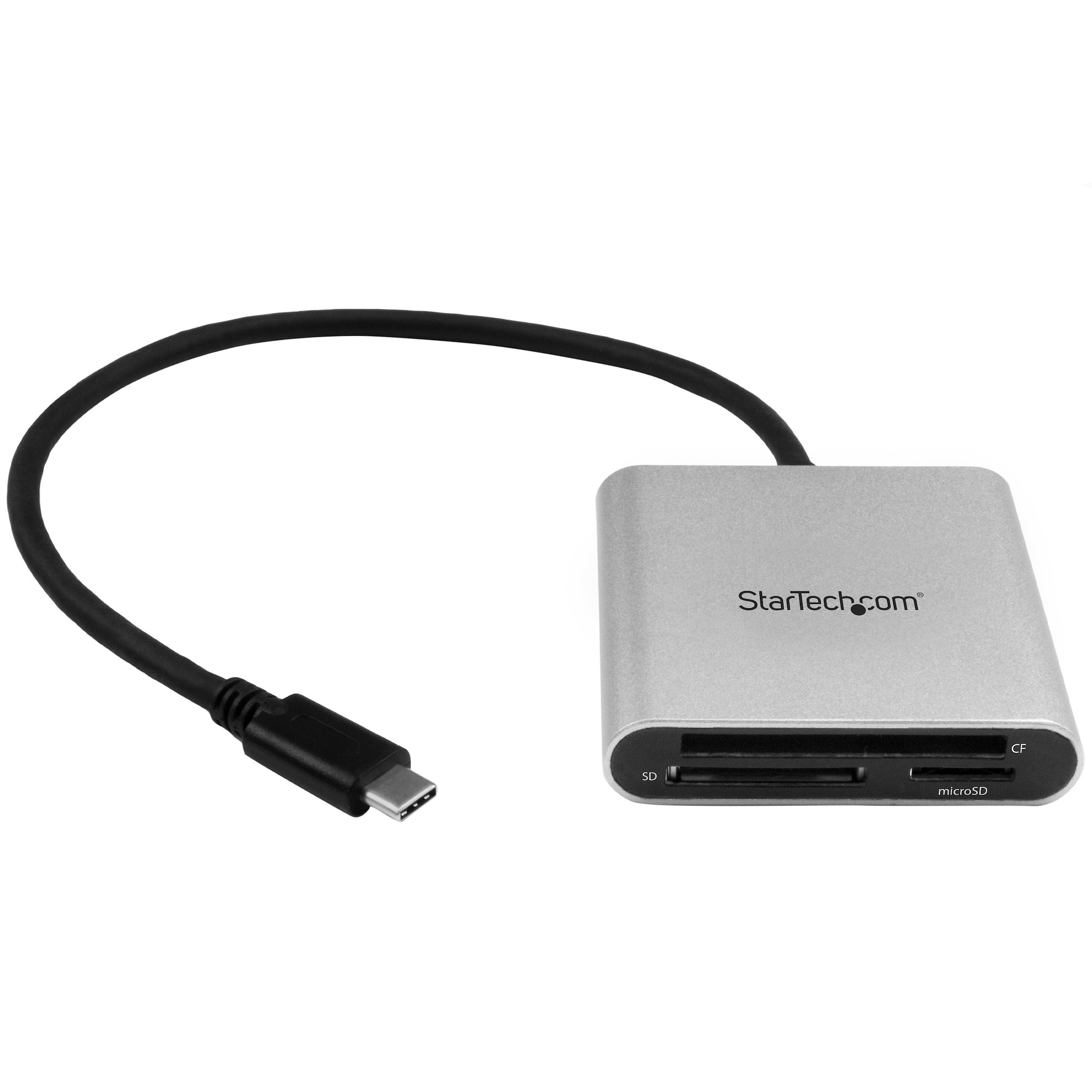 StarTech.com FCREADU3C kortlæser USB 3.2 Gen 1 (3.1 Gen 1) Type-C Sort, Sølv