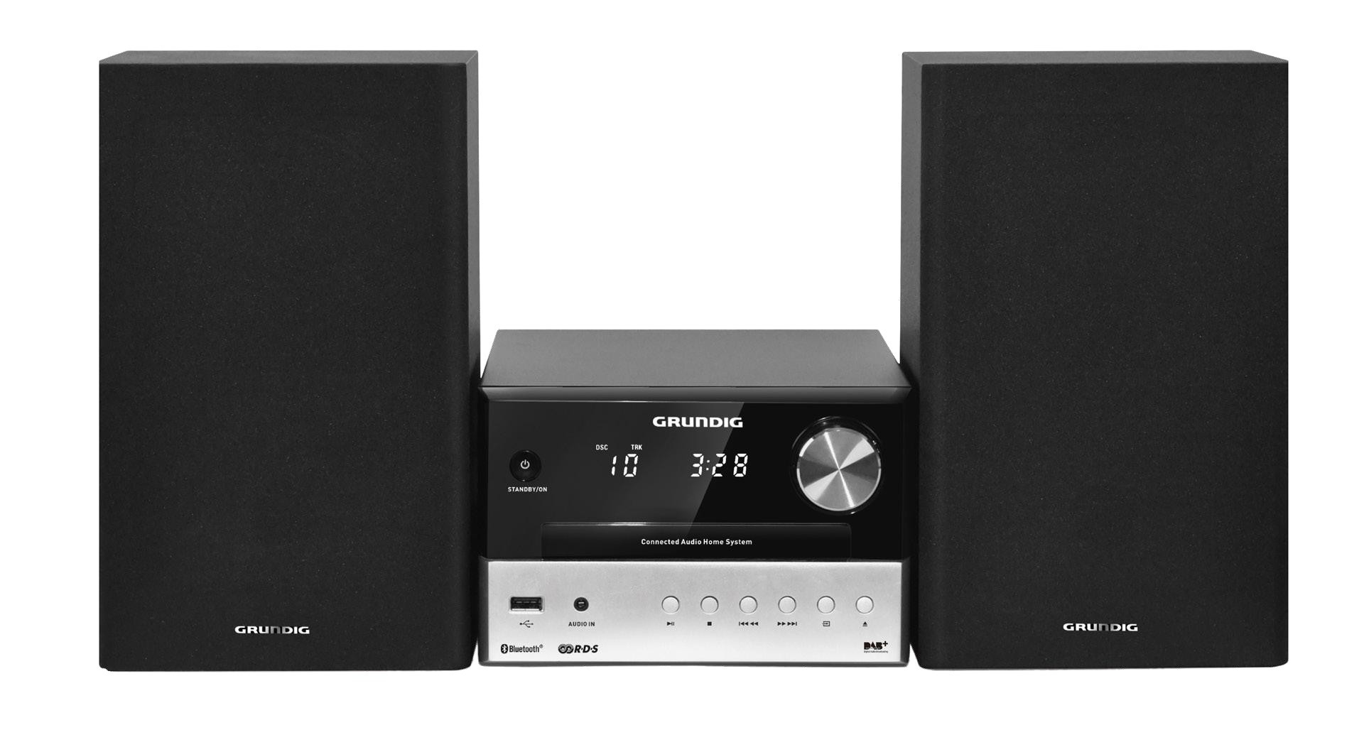 Grundig CMS 3000 BT DAB+ Home audio micro system 30 W Sort, Sølv