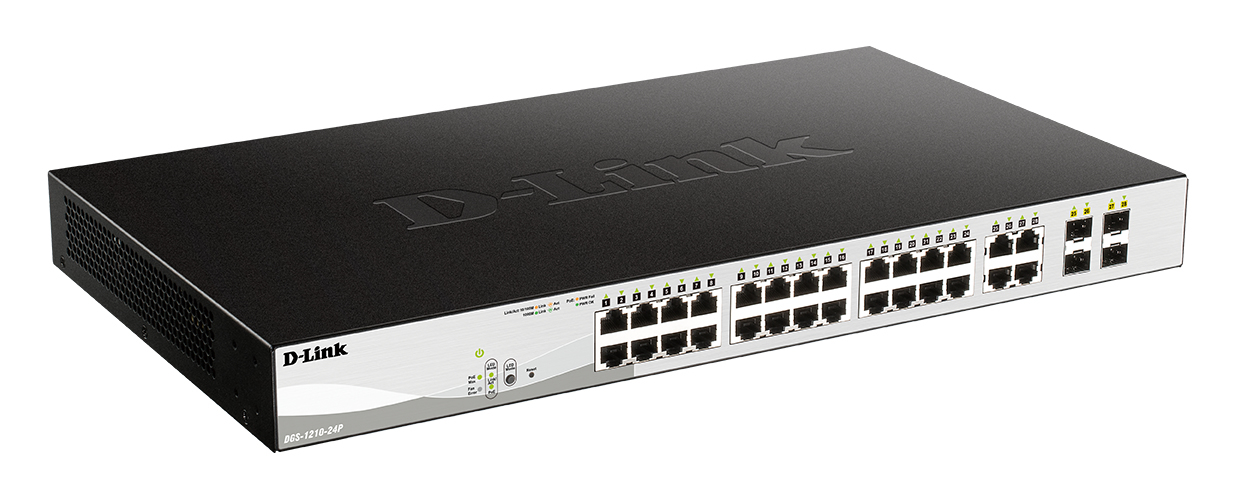 D-Link DGS-1210-24P Administreret L2 Gigabit Ethernet (10/100/1000) Strøm over Ethernet (PoE) Sort