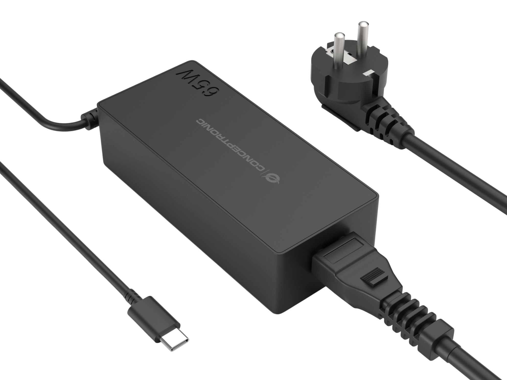 Conceptronic OZUL09BE strømadapter og vekselret Indendørs 65 W Sort