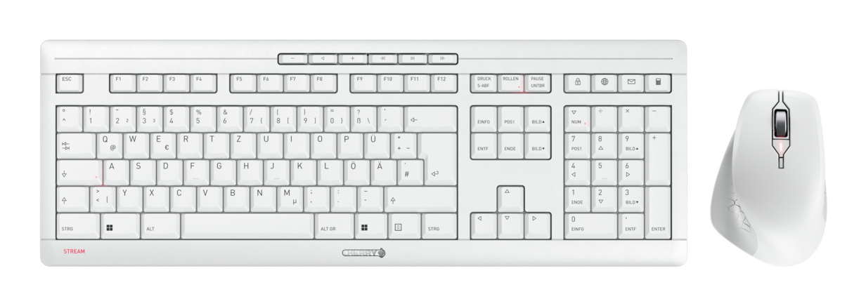 CHERRY JD-8550DE-0 tastatur Mus inkluderet Hjemme/kontor RF trådløst QWERTZ Tysk Hvid