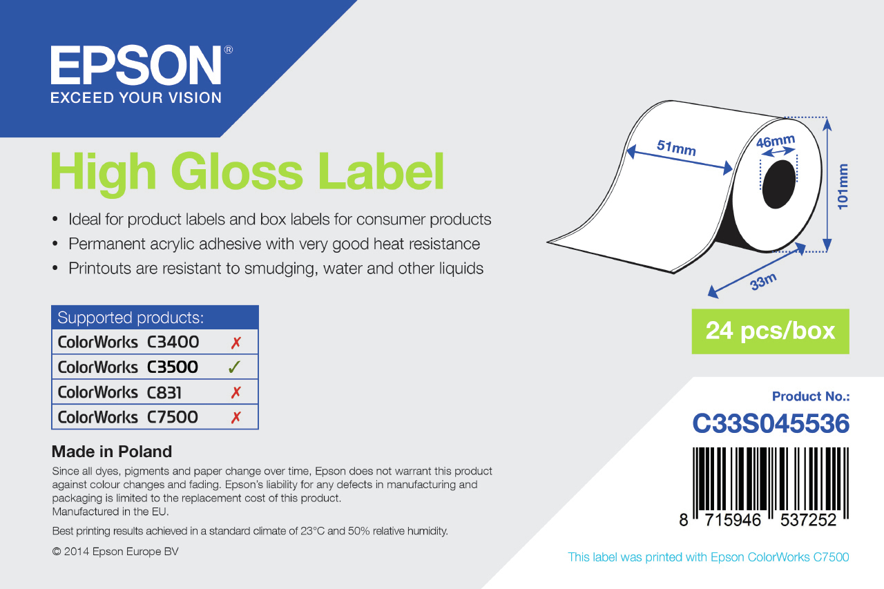 Epson High Gloss Label