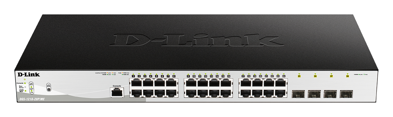 D-Link DGS-1210-28P/ME/E netværksswitch Administreret L2/L3 Gigabit Ethernet (10/100/1000) Strøm over Ethernet (PoE) 1U