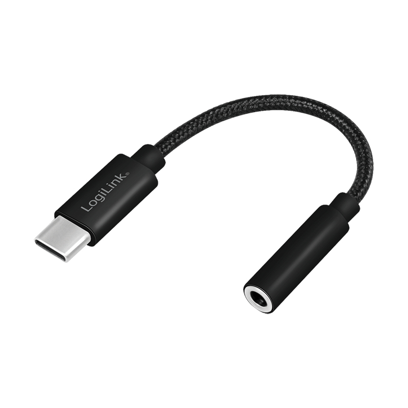 LogiLink UA0398 lydkabel 0,13 m 3.5mm TRRS USB Type-C Sort