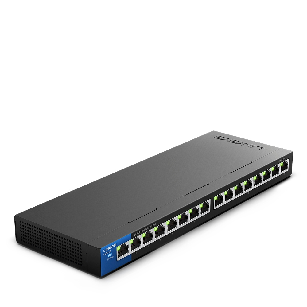 Linksys LGS116 Ikke administreret L2 Gigabit Ethernet (10/100/1000) Sort