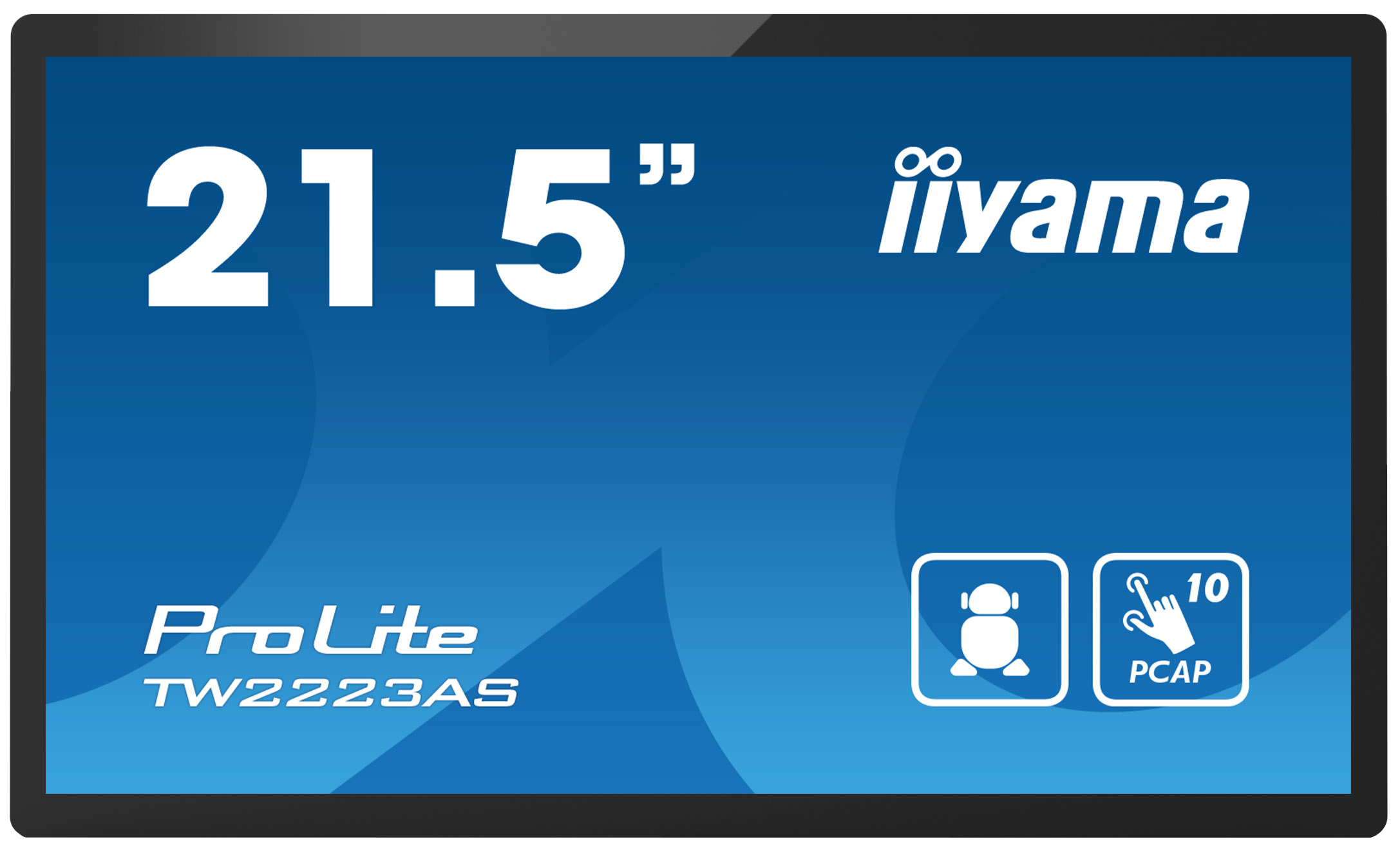 iiyama TW2223AS-B2 skilte display Interaktivt fladpanel 54,6 cm (21.5") Wi-Fi 400 cd/m² Fuld HD Sort Berøringsskærm Indbygget processer Android 12 24/7