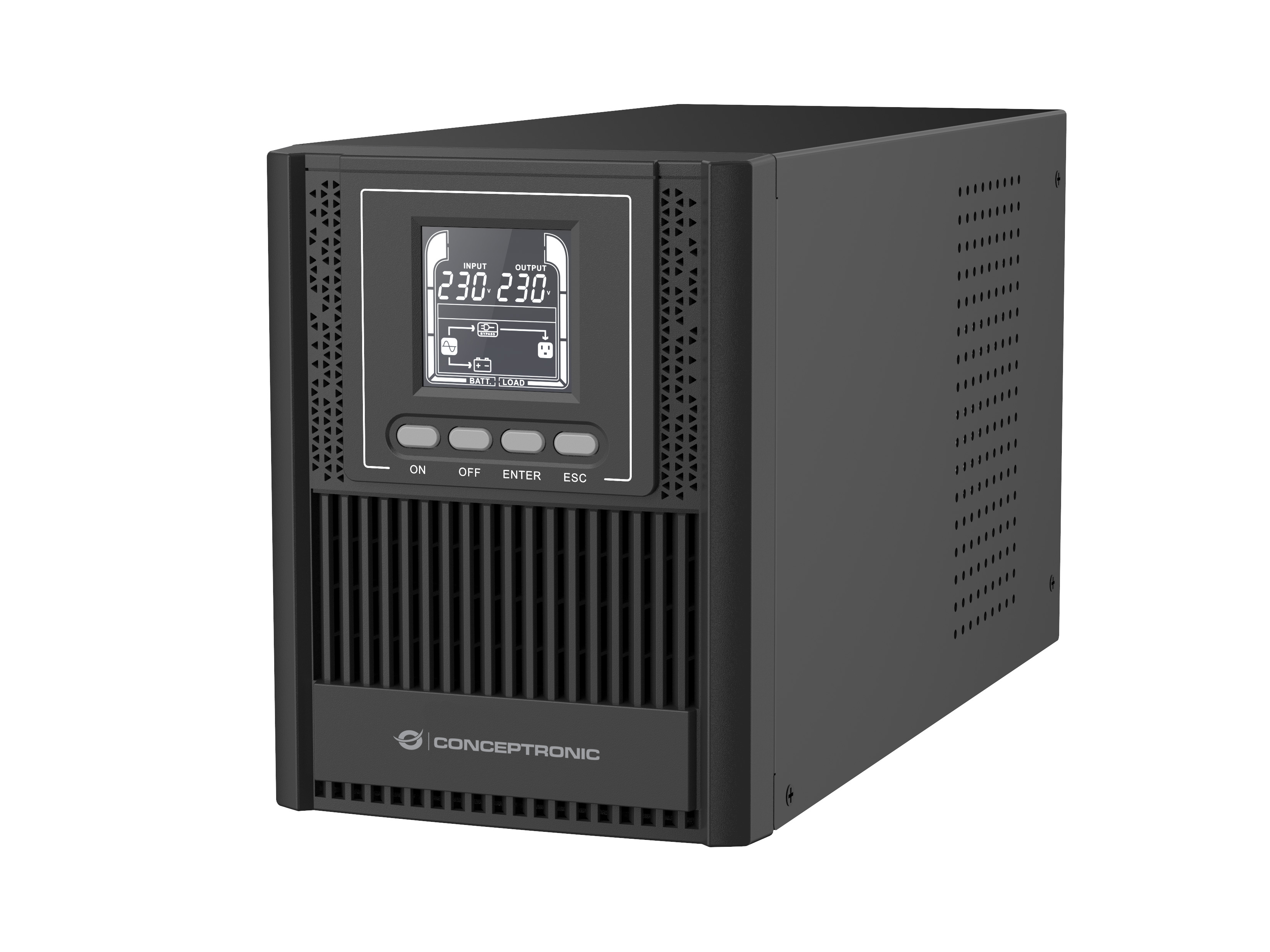 Conceptronic ZEUS52ES1K UPS-enhed Dobbeltkonvertering (online) 1 kVA 900 W 3 AC stikkontakt(er)