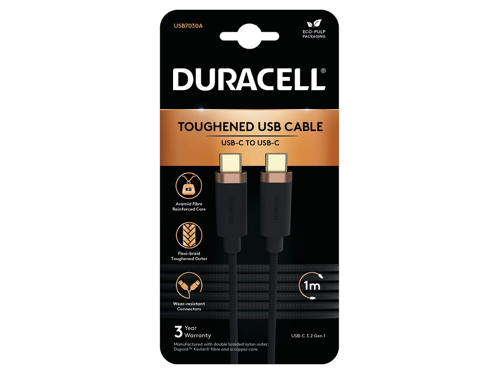 Duracell USB7030A USB-kabel Sort