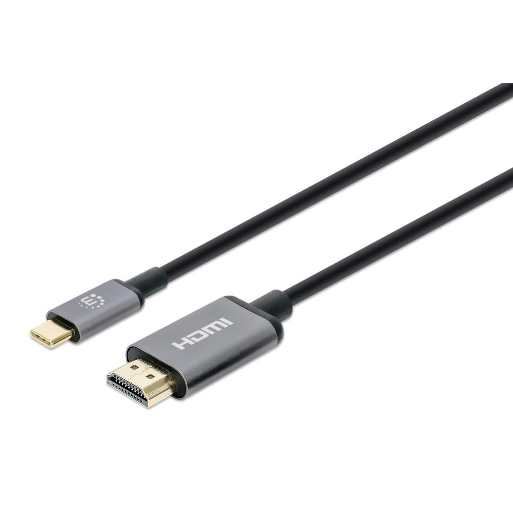 Manhattan 153591 videokabel adapter 1 m HDMI Type A (Standard) USB Type-C Sort, Grå