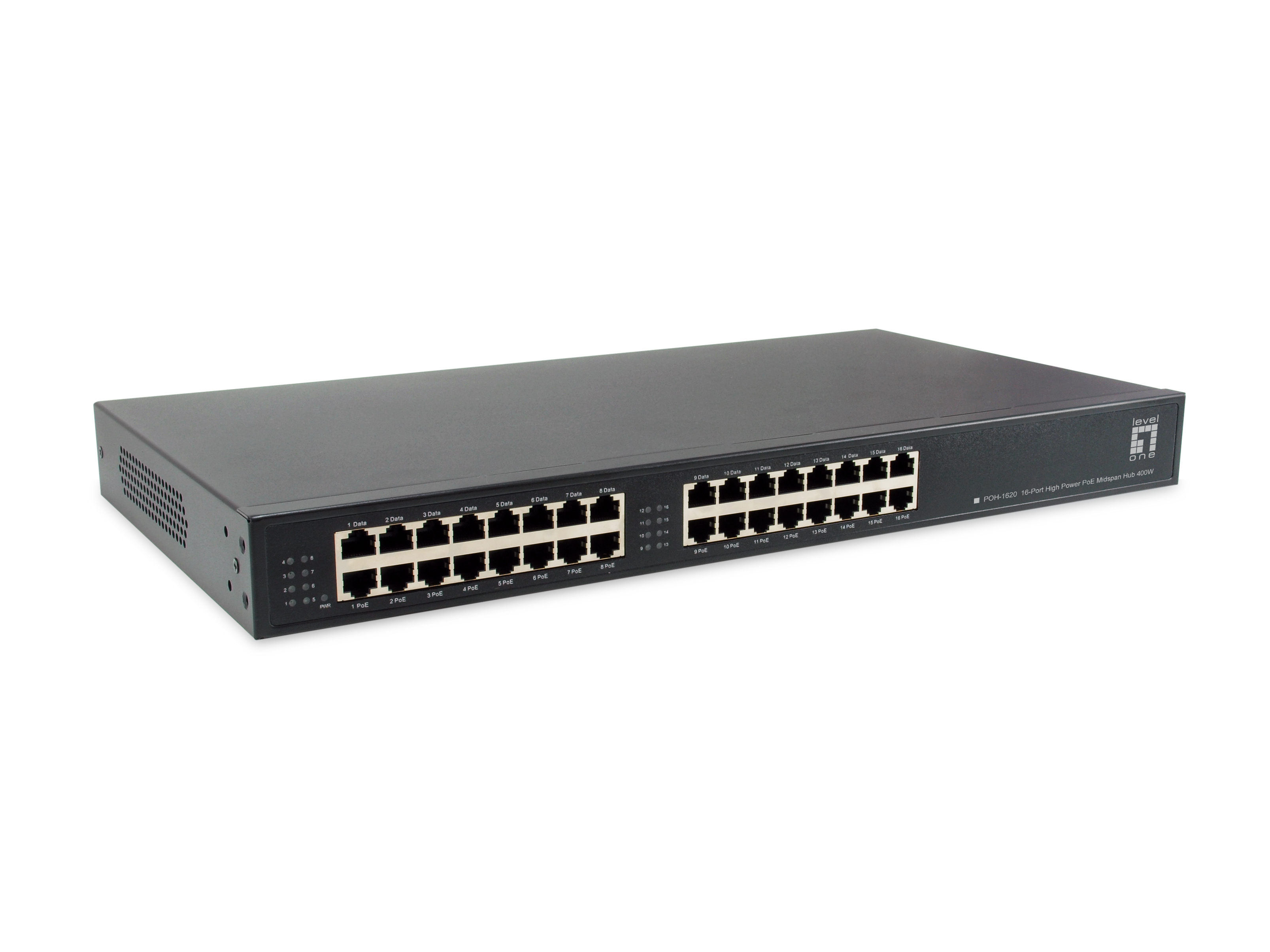 LevelOne POH-1620 PoE adapter Hurtigt ethernet, Gigabit Ethernet