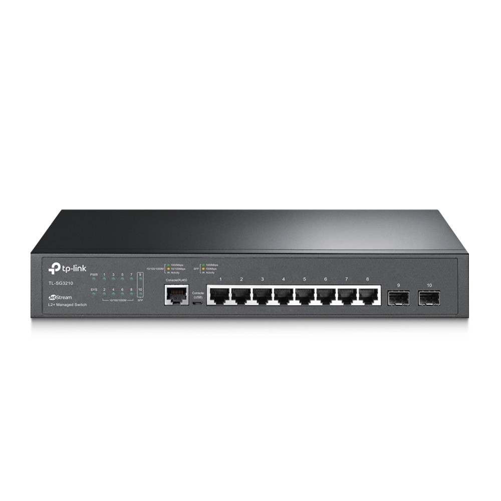 TP-Link JetStream TL-SG3210 netværksswitch Administreret L2/L3 Gigabit Ethernet (10/100/1000) 1U Sort