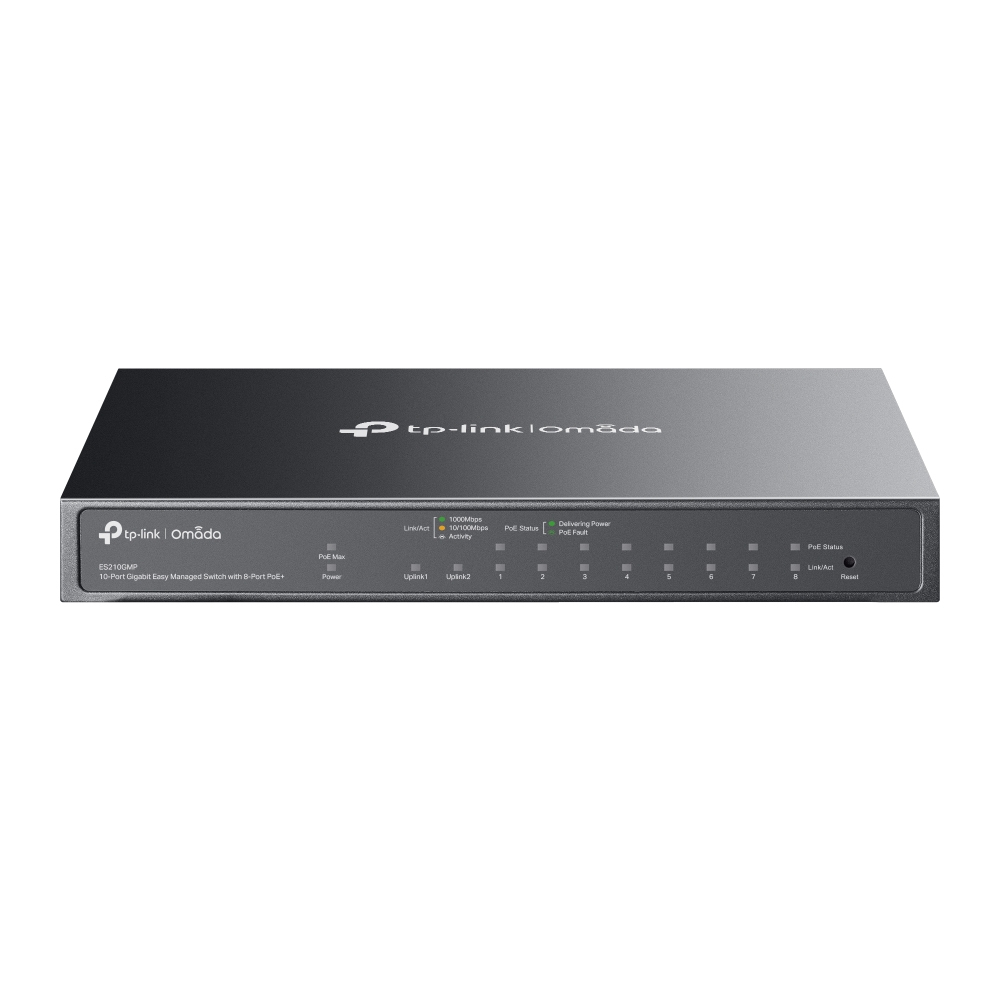 TP-Link Omada ES210GMP netværksswitch Administreret Gigabit Ethernet (10/100/1000) Strøm over Ethernet (PoE) Sort