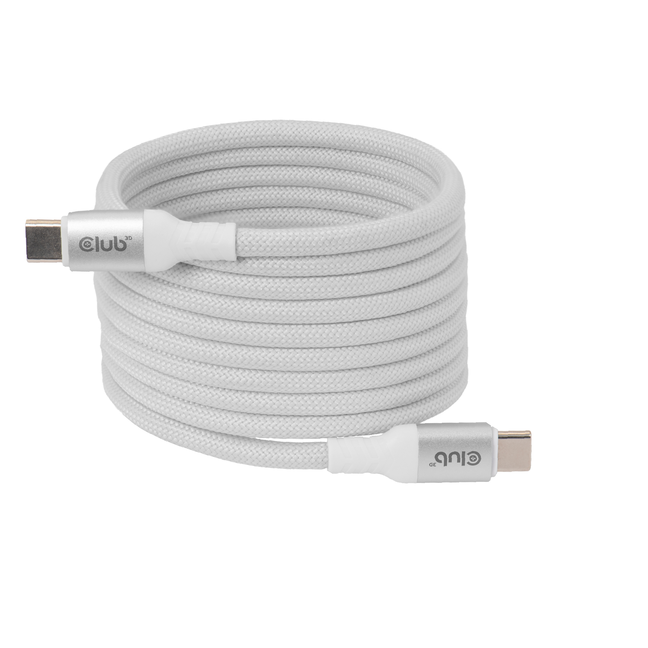 CLUB3D CLUB 3D USB-C Magnetic-Coil Cable White USB-kabel 2 m USB C Hvid