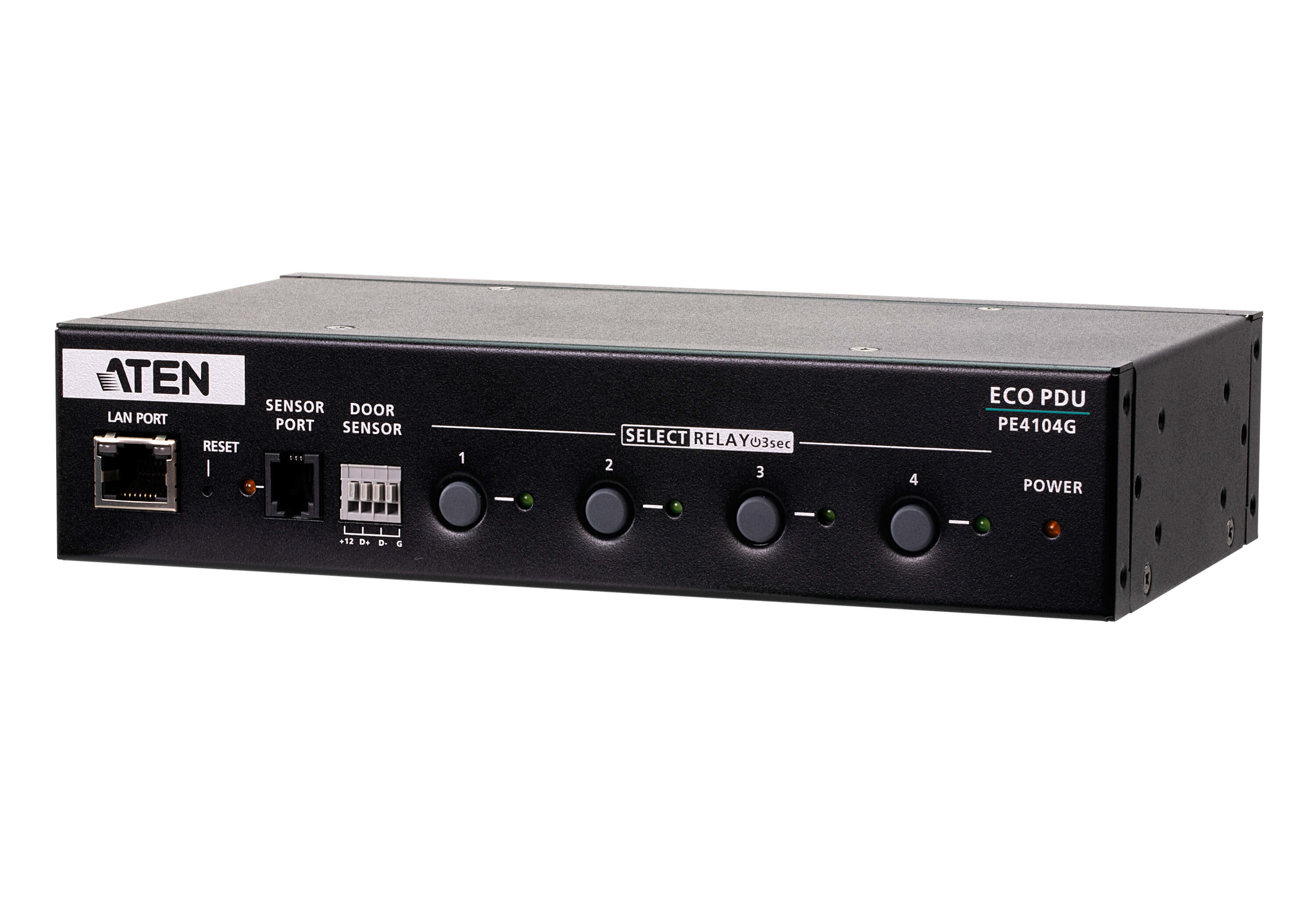 ATEN PE4104G-AT-G strømforsyningsenhed (PDU) 4 AC stikkontakt(er) 1U Sort