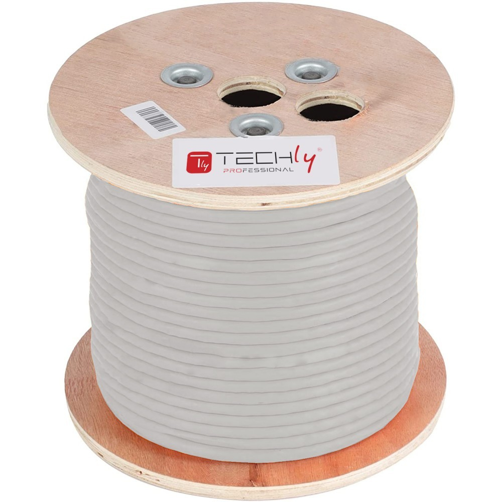 Techly ITP-C6A-FLS305 netværkskabel Grå 305 m Cat6a S/FTP (S-STP)