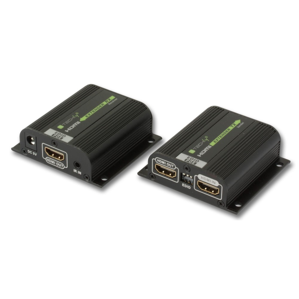 Techly IDATA EXT-E70POED AV forlænger AV sender & modtager Sort