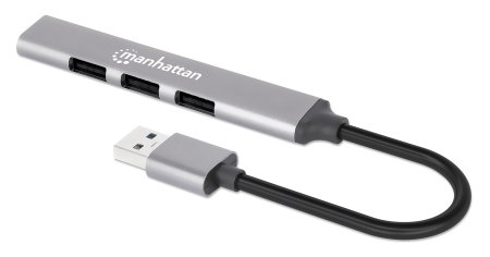 Manhattan 168427 interface hub USB 3.2 Gen 1 (3.1 Gen 1) Type-A 5000 Mbit/s Grå